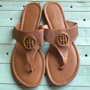Tommy Hilfiger Tan Slide Sandals Size 8.5